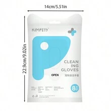 1 Gói 8 Chiếc Găng Tay Chải Lông Thú Cưng Không Cần Rửa Lại Khăn Lau Vệ Sinh Tắm Cho Chó Mèo Dùng Một Lần - trắng - Xem 3