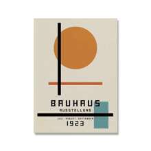 1 pieza Póster de la exposición Bauhaus Silla Pintura en lienzo geométrica abstracta minimalista de un hombre corriendo en naranja y negro para decoración de pared del hogar sin marco - Multicolor - Ver 24
