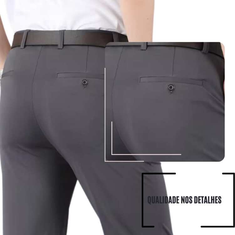 Premium Lycra Tech Comfort Tailored Dress Pants - Light Grey - View 2