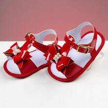 Baby Girl Sandals With Comfortable Bow - 紅色 - 查看 2