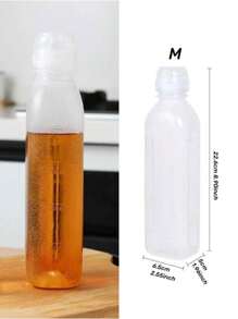 Botella transparente de plástico para condimentos con apretón y botella de aceite de cocina multifuncional de dos en . La botella de apretón es ideal para almacenar aceite, vinagre, salsa de soja y otros condimentos. La botella de aceite con rociador y vertedor tiene una tapa accionada por gravedad que se abre y cierra automáticamente, lo que la hace adecuada para rociar durante las barbacoas. 1 pieza/2 piezas/3 piezas