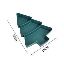 1pc Christmas Tree Trunk Shape Fruit Plate, Christmas Tree Shaped Appetizer Serving Tray With Plastic Dividers - Multicolor - View 15
