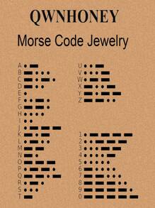 1Pc Private Customization Minimalist Morse Code Beaded Bracelets Unique Jewelry For Teacher Inspirational Gifts Perfect For Family And Friends Gifts - Silver - View 2