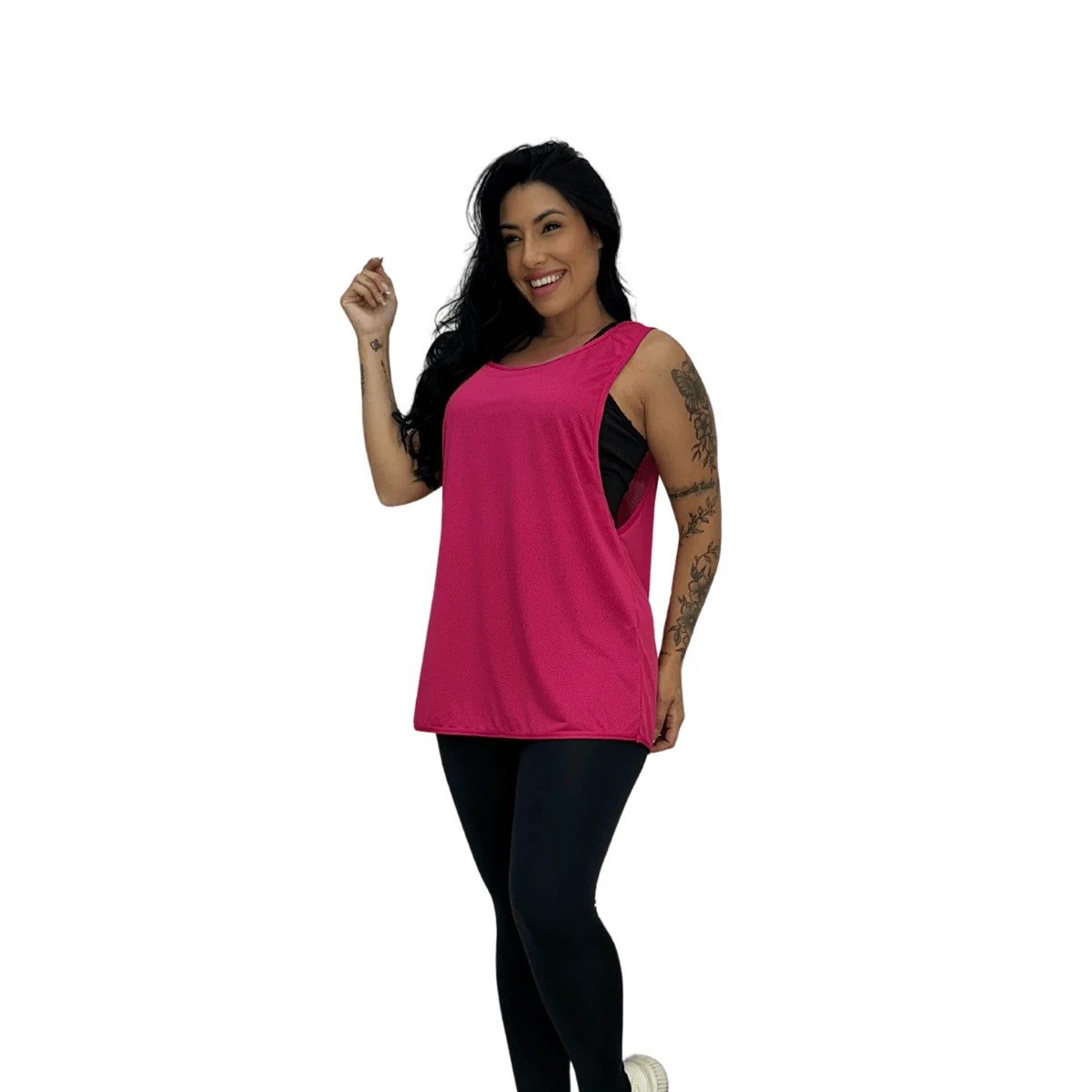 Women's Dry Fit Low-Cut Butt Cover T-Shirt. - Hồng - Xem 1