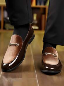 Slip-On Casual Oxford Shoes Men, British Style Leather Loafers, Slip On Slouchy Men Shoes, Pointed Toe Shoes (Run One Size Larger)