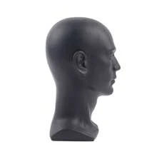 YUNRUX Male Model Head Made Of PVC Wig Head Decorative Head Mannequin Head Hats Glasses, 50 X 30 Cm, Matt Black - Black - View 8