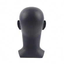 YUNRUX Male Model Head Made Of PVC Wig Head Decorative Head Mannequin Head Hats Glasses, 50 X 30 Cm, Matt Black - Black - View 6