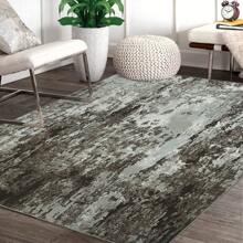 Modern Abstract Area Rug Machine Washable Area Rug Low Pile Soft Carpet Stain Resistant Non-Slip Suitable For Living Room Bedroom Dining Room Kitchen - 深棕色 - 查看 4