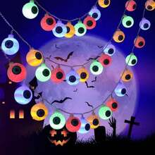 Hạt đèn LED Halloween, Dây đèn trang trí Halloween nhiều màu sắc, Đèn mắt ma nhấp nháy dùng pin thích hợp cho phòng ngủ, tiệc tùng, nhà hàng, quán bar, tiệc chiêu đãi, cửa sổ trưng bày và nhiều cảnh khác nhau Trang trí phòng Halloween Trang trí sân vườn Halloween làm quà tặng Trang trí ngày lễ tiên Trang trí lễ hội - Nhiều màu - Xem 5