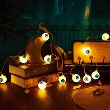 Hạt đèn LED Halloween, Dây đèn trang trí Halloween nhiều màu sắc, Đèn mắt ma nhấp nháy dùng pin thích hợp cho phòng ngủ, tiệc tùng, nhà hàng, quán bar, tiệc chiêu đãi, cửa sổ trưng bày và nhiều cảnh khác nhau Trang trí phòng Halloween Trang trí sân vườn Halloween làm quà tặng Trang trí ngày lễ tiên Trang trí lễ hội - Nhiều màu - Xem 3