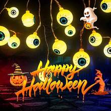 Hạt đèn LED Halloween, Dây đèn trang trí Halloween nhiều màu sắc, Đèn mắt ma nhấp nháy dùng pin thích hợp cho phòng ngủ, tiệc tùng, nhà hàng, quán bar, tiệc chiêu đãi, cửa sổ trưng bày và nhiều cảnh khác nhau Trang trí phòng Halloween Trang trí sân vườn Halloween làm quà tặng Trang trí ngày lễ tiên Trang trí lễ hội - Nhiều màu - Xem 7