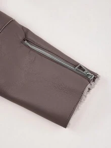 Women's Fashion Jacket With Pockets And Belt - An Ideal Choice For Autumn/Winter Season - Coffee Brown - View 12