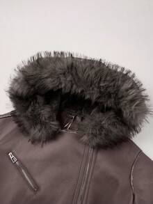 Women's Fashion Jacket With Pockets And Belt - An Ideal Choice For Autumn/Winter Season - Coffee Brown - View 9