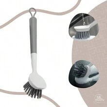 Escova De Limpeza Multiuso Arredondada Limpeza Tapetes Estofados Esfregão Cantos Sofás Flow Ou - Bege