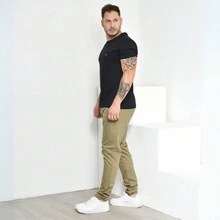 Men's Tailored Trousers With Knife Pocket And Premium Embossing - 可可 - 查看 4