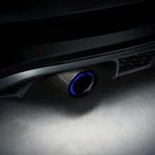 2.5'' Blue Or Red LED Light Inlet Carbon Fiber Stainless Steel Exhaust Muffler Tip Pipe
