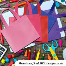 10个装鲜艳无纺布礼品袋，可重复使用，易于用于派对礼品、生日装饰、婚礼装饰、小型企业用品和工艺品，适合返校情人节 - 彩色 - 查看 3