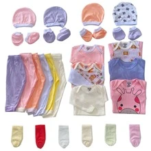 30-Piece Kit Baby Clothes Bodysuit Pants Gloves Hats And Socks Complete Maternity Layette - 淺粉色 - 查看 2