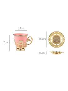 4pcs/12pcs Electroplated Porcelain Aroma Coffee Cup & Saucer Sets, European Style Gold Rimmed, 2 Cups 2 Saucers/6 Cups 6 Saucers Coffee Cup Gift Set (4pcs/12pcs Include Saucers) Back To School