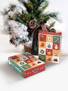 5/10 piezas Caja ciega divertida de Navidad, caja sorpresa hecha en casa para pinchar y sorprender, bolsa de regalo de Navidad, bolsa de embalaje de regalo de Navidad, decoración navideña, bolsa de embalaje decorativa para regalo de Navidad, adecuada para recuerdos de fiesta de vacaciones