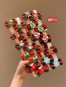 20pcs Christmas Hair Clips, Cute Girls Hair Accessories Suitable For Everyday Wear
