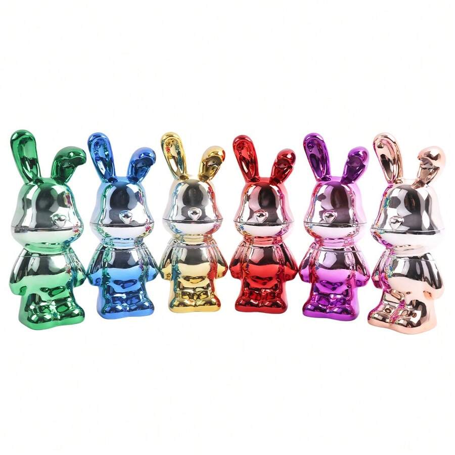 1pc Random Color Electroplated Rabbit Cigarette Lighter, Zinc Alloy + Plastic Material, Unique Design, Gift For Friend - Random Color - View 1