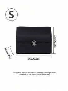 1pc Car Trunk Foldable Storage Box, PU Leather Multi-Function Vehicle Storage Organizer Box, Auto Accessories - Black - View 8