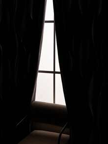 1 件纯色银箔波浪遮光窗帘，现代简约奢华银色隔热遮阳高遮光窗帘，适用于卧室、书房、客厅 - 深灰色 - 查看 10