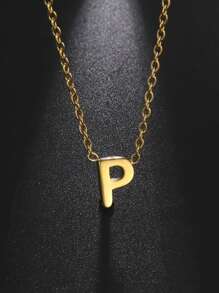 1 件女士不銹鋼首字母項鍊 A-z 大寫字母吊墜生日禮物 - 信件系列 - 查看 109