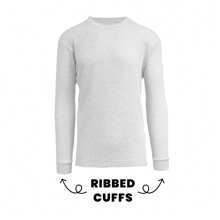 Men's Classic Waffle-Knit Crew Neck Thermal Shirt - 白色 - 查看 2