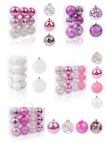 9PCS Christmas Ball Ornaments Shatter Proof Christmas Tree Hanging Decoration Flash Balls Thanksgiving Christmas Wedding Party DIY Wreath Decoration
