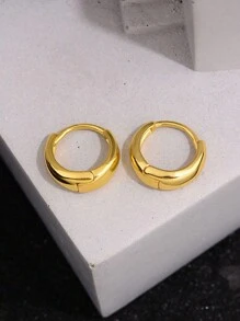 2只镀金耳环，男女皆宜，适合新娘婚礼派对，INS风饰品，送给朋友、女友、妻子、母亲的礼物，情人节、母亲节皆宜。 - 金色 - 查看 3