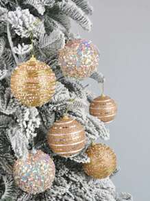 9PCS Christmas Ball Ornaments Shatter Proof Christmas Tree Hanging Decoration Flash Balls Thanksgiving Christmas Wedding Party DIY Wreath Decoration