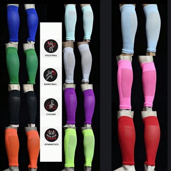 1 paio di maniche per le gambe unisex per sport all`aperto, ciclismo, corsa, escursionismo, calcio, palestra