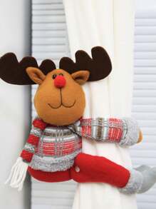 1 búp bê nhồi bông Giáng sinh - Ông già Noel, Người tuyết & Nai sừng tấm, Trang trí rèm cửa hoạt hình, Thích hợp để trang trí nhà cửa, Trang trí tiệc họp mặt tại nhà, Giáng sinh - Nhiều màu - Xem 8