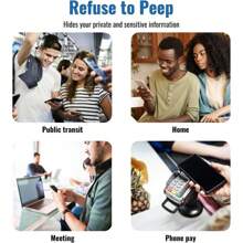 4 件装隐私屏幕保护膜，适用于 16/15/15Pro/15Plus/15Promax/14/14pro/14plus/14promax/13promax/13pro/13mini/13/12promax/12pro/12mini/12/11promax/11pro/11，传感器保护，兼容 Dynamic Island，9H 防窥私人钢化玻璃膜，防刮，生日、家人、朋友防窥的简易礼物，手机屏幕保护膜，手机配件防水防震防摔防摔防指纹全覆盖 - 黑色 - 查看 8