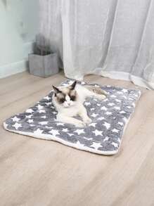 1PC All Season Comfort Soft Pet Mat Flannel Dog Mattress Puppy Litter Mat - Suitable For Cats And Dogs, Terylene Padded, Indoor Versatile Design, Soft Warm Machine Washable Sleeping Mat - Grey - View 4