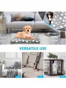 1PC All Season Comfort Soft Pet Mat Flannel Dog Mattress Puppy Litter Mat - Suitable For Cats And Dogs, Terylene Padded, Indoor Versatile Design, Soft Warm Machine Washable Sleeping Mat - Grey - View 7