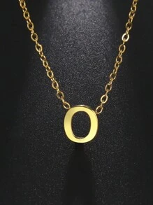 1 件女士不銹鋼首字母項鍊 A-z 大寫字母吊墜生日禮物 - 信件系列 - 查看 105