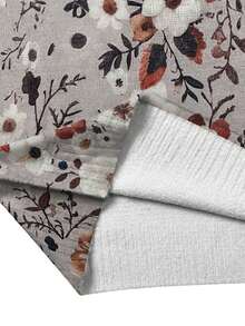 Maglione da donna casual con motivo floreale, collo a giro, maniche lunghe, con fodera termica, per l'autunno e l'inverno