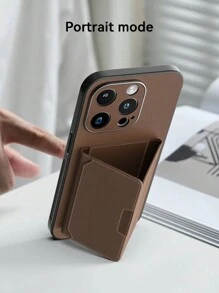 巧克力棕色高级皮革手机壳，带卡槽，兼容苹果 11、12、13、14、15 英寸及 6.1 英寸机型（安全一体式卡槽，不可拆卸）。商务人士的理想之选，也兼容三星 Galaxy S22、S23、S24 Ultra。钱包式支架手机壳，兼容 13C、Reno7 等高端机型。国际版，非国内版。 - 棕色 - 查看 6