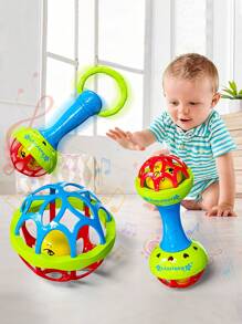 1 pezzo/2 pezzi/3 pezzi Giocattolo martello a campanello per bambini, con simpatica faccia sorridente, set combinato, martelli a campanello a singola e doppia testa, palla di addestramento, puzzle per bambini, giocattolo calmante per il sonno precoce, interazione genitore-figlio, generazione di musica, formazione all'ascolto, festival, compleanni, regali per feste, interazione per bambini, Montessori, è un set di giocattoli molto divertente e perfetto per bambini e bambine in età prescolare