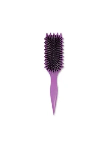 Curl Defining Brush,Boar Bristle Hair Brush Styling Brush For Detangling,Combing And Shaping Men And Women,Curls To Reduce Pulling And Curl Separation - 紫色 - 查看 2