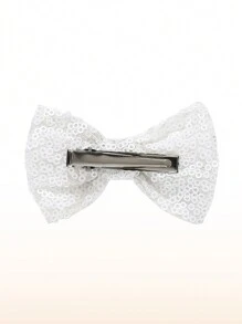 2pcs Love Fairy 3-Inch Glitter Bow Hairpin - Sparkling Sequin Bowknot Hair Clip For Girls,Teens (Hot Pink)