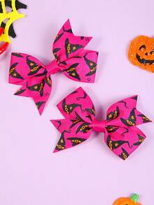 10/20pcs Halloween Bows Hair Clips Decorative Hair Accessories For Girls(Random Color) - Multicolor - View 4