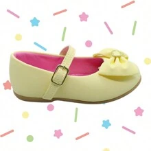 Girls' Pastel Color Bow Flats With Heart For Casual Party - Màu vàng - Xem 3