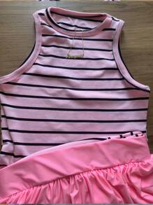 Casual Striped Tank Top Spring Summer - 粉色 - 查看 3