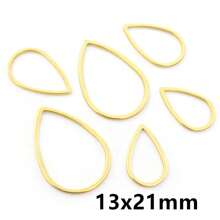 20pcs 304 Stainless Steel Gold Plated Charms Pendant Drop Shape Closed Frame Rings For DIY Earring Jewelry Makings Findings Accessories