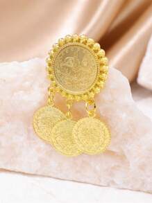 1 Pair Style Butterfly & Coin Metal Alloy Brooch, Women Scarf Clip, Suitable For Wedding, Party, Daily Wear (Pendant Randomly Sent Front And Reverse Side)