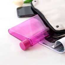 1 件 350ml/420ml 透明可重复使用细长扁平水瓶，透明便携式塑料杯，适用于学校、运动、旅行、餐饮、户外、露营 - 彩色 - 查看 8